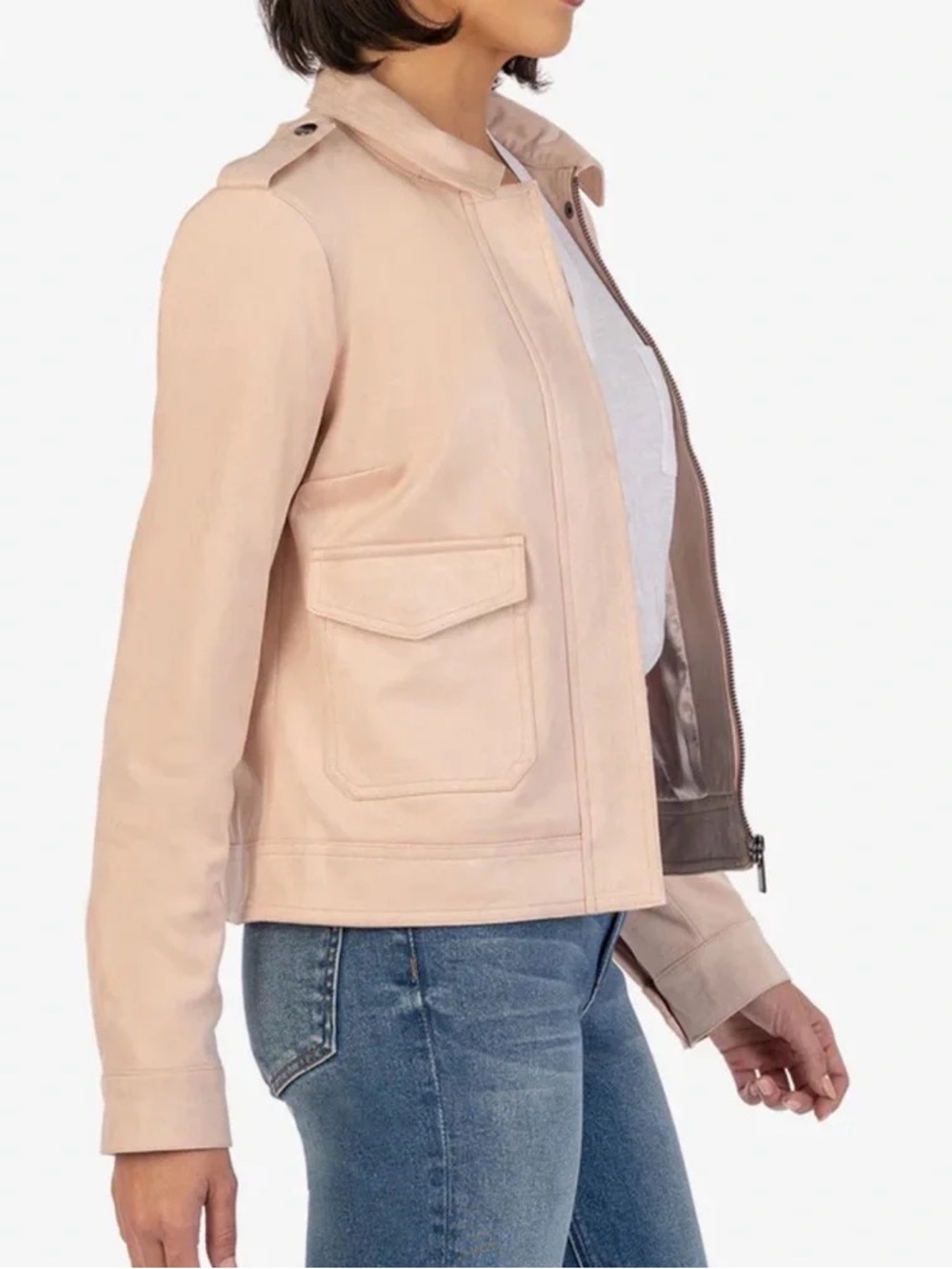 Kut from the Kloth Blush Pink Faux Suede Jacket size S